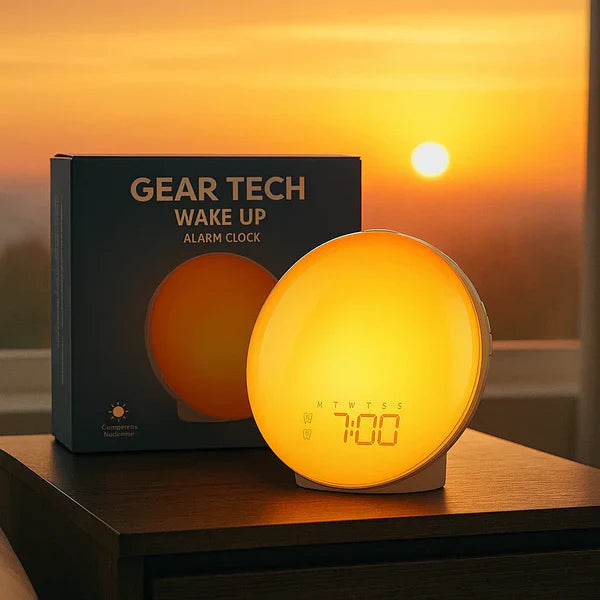 Lisslune | Wake-Up Sun Lamp Alarm Clock | Gradual Sunrise Glow & Customizable Sounds for Gentle Mornings