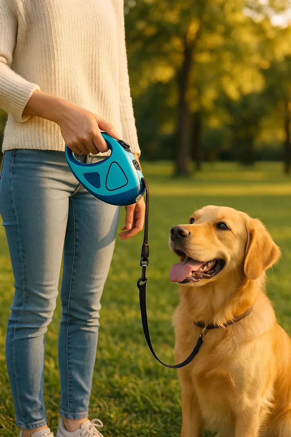 Lisslune | BRIGHTLEASH – LED dog leash with reflectors & retraction mechanism for safe walks