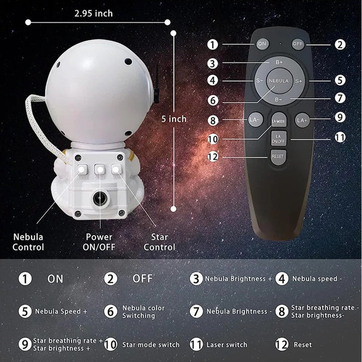 Lisslune | Astronaut Galaxy Projector LED Night Light