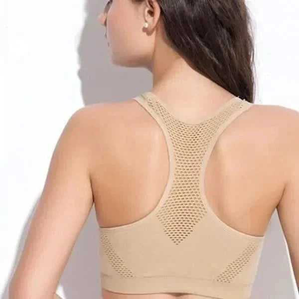 Lisslune | Women's Breathable Sports Bra with Mesh Panels
