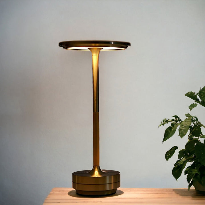 Lisslune | Cordless Rechargeable Modern Aura Table Lamp with Touch Controls | Wireless LED Light for Modern Side Tables and Office Desks | Minimalist Table Lamp