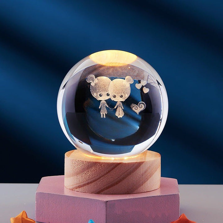 Lisslune | AURASHINE – 3D LED Crystal Lamp for Dreamy Night Ambiance