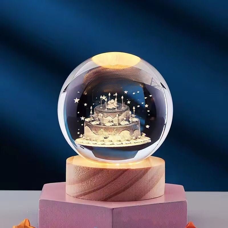 Lisslune | AURASHINE – 3D LED Crystal Lamp for Dreamy Night Ambiance