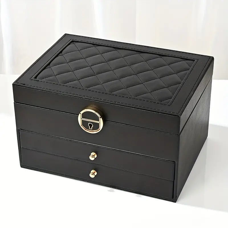 Lisslune | AURELIA BOX – Multi-Layer Leather Jewelry Organizer for Stylish Storage