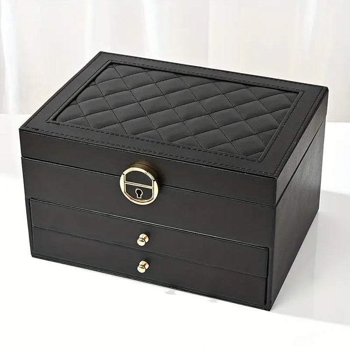 Lisslune | AURELIA BOX – Multi-Layer Leather Jewelry Organizer for Stylish Storage