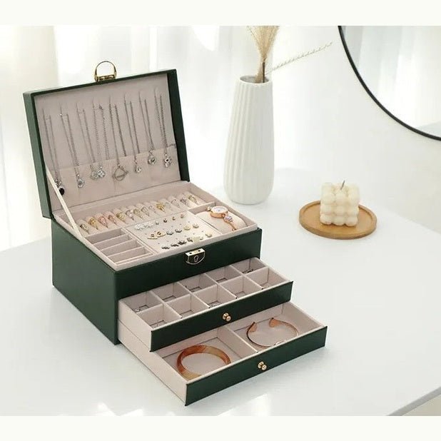 Lisslune | AURELIA BOX – Multi-Layer Leather Jewelry Organizer for Stylish Storage