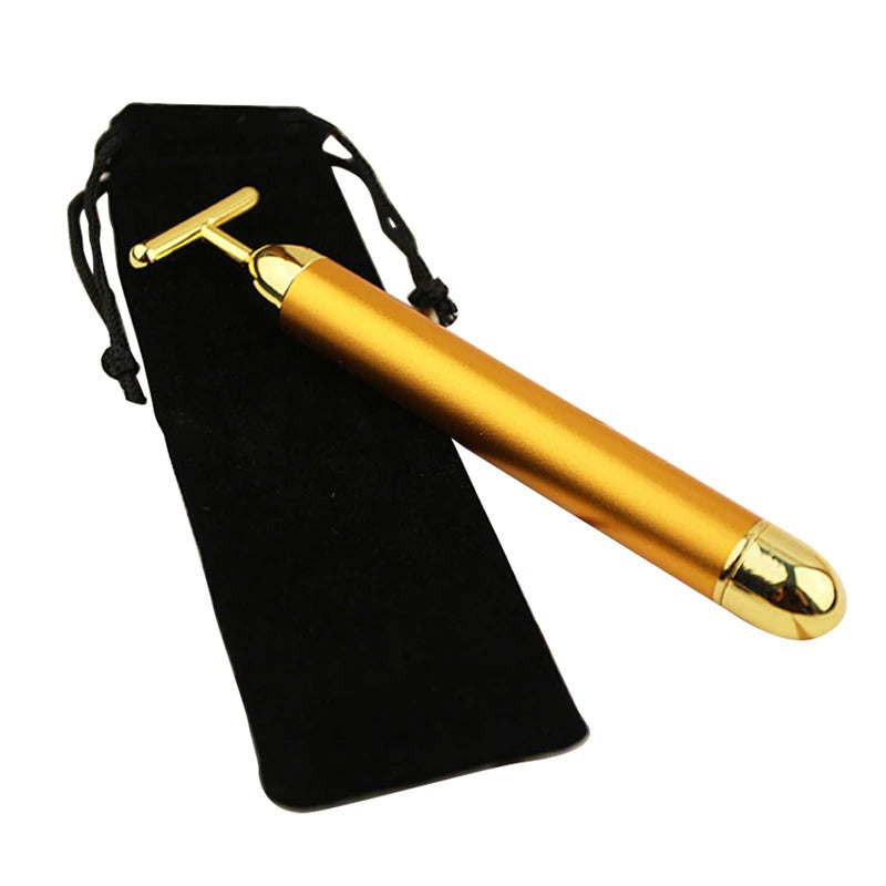 Lisslune | Energy 24K Gold T Beauty Bar Facial Roller Massager