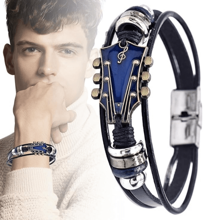 Lisslune | AXECHORD – Guitar Leather Bracelet with Vintage-Inspired Design