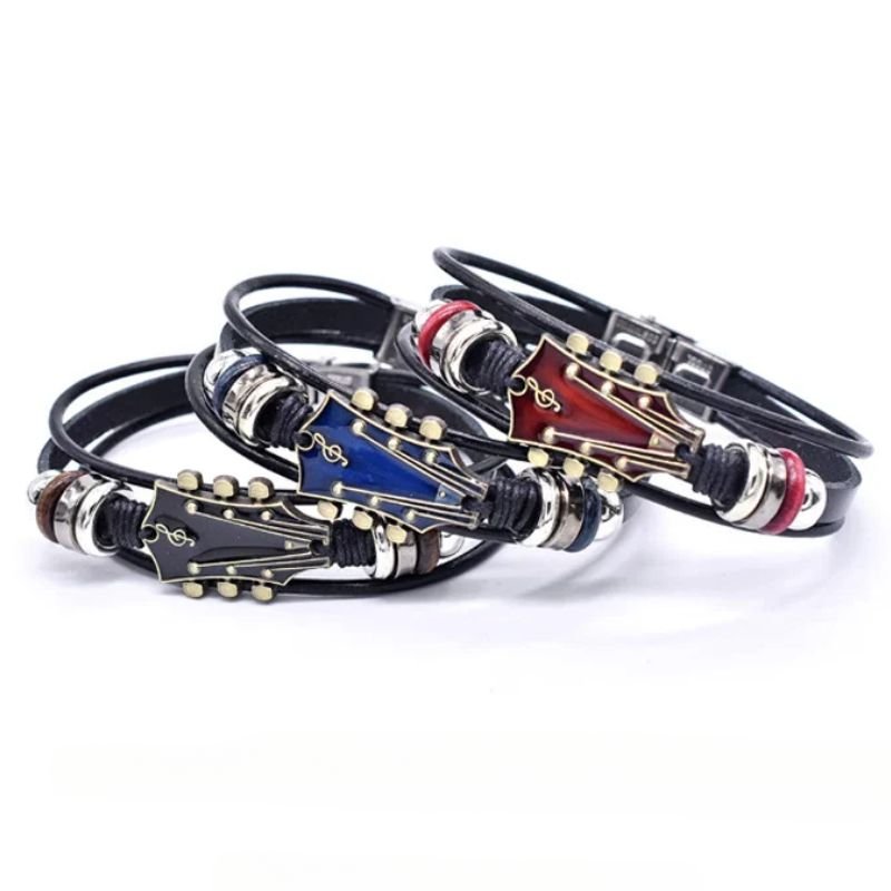 Lisslune | AXECHORD – Guitar Leather Bracelet with Vintage-Inspired Design