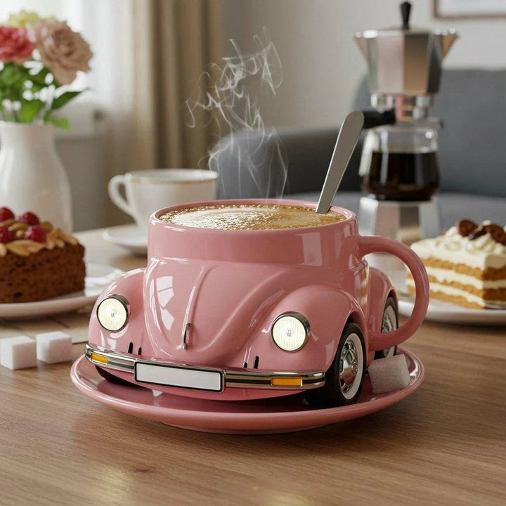 Lisslune | RetroCar Ceramic Coffee Mug – Unique 3D Design for Coffee & Tea