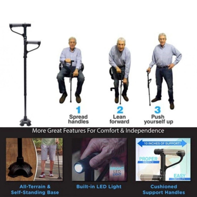 Lisslune | Non-slip Folding Walking Stick With LED Light
