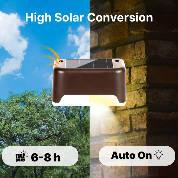 Lisslune | LOVEWE 6pcs/16pcs Solarbetriebene Außen Gartenlichter - Landschaftsbeleuchtung Und, LED Solarlichter Für Haushaltsgartenanordnung, Treppen, Deck, Zaun, Terrasse, Wand, Geländerdekoration -Auto-An/Aus, 12Std Beleuchtung, Langlebig,