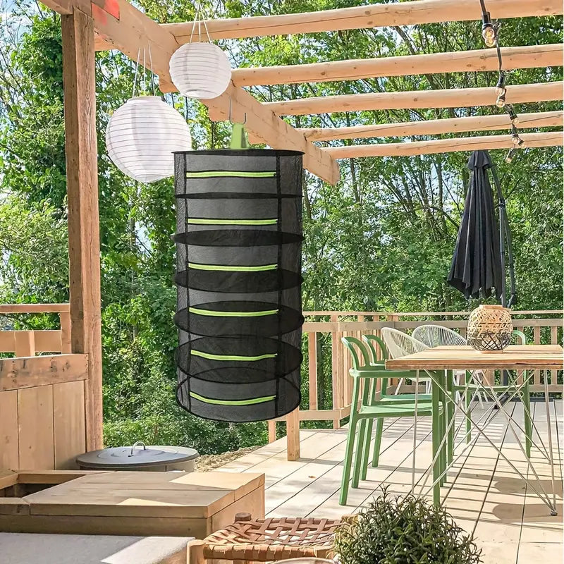 Lisslune | Foldable drying basket for fruits, vegetables, and herbs – Multi-tier net storage for quick drying process