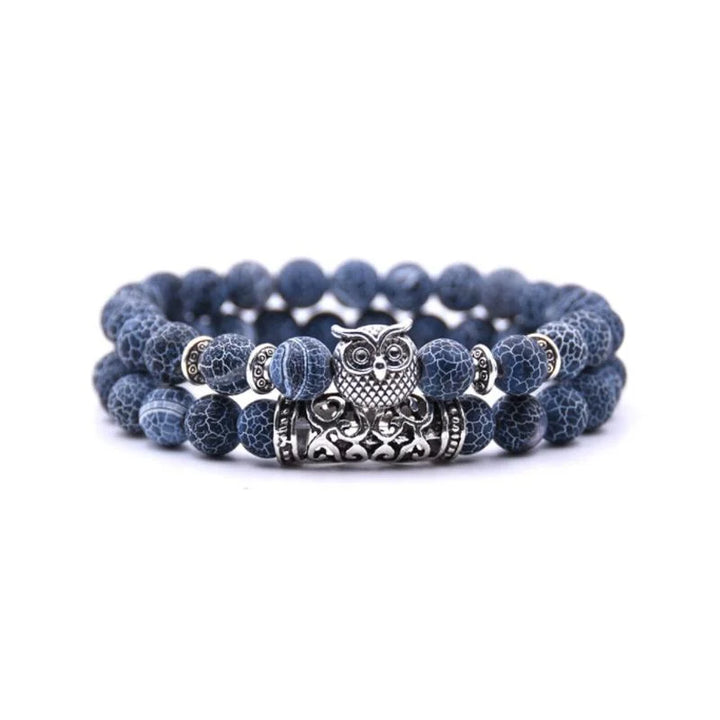 Lisslune | Owl Charm Natural Stone Bracelet