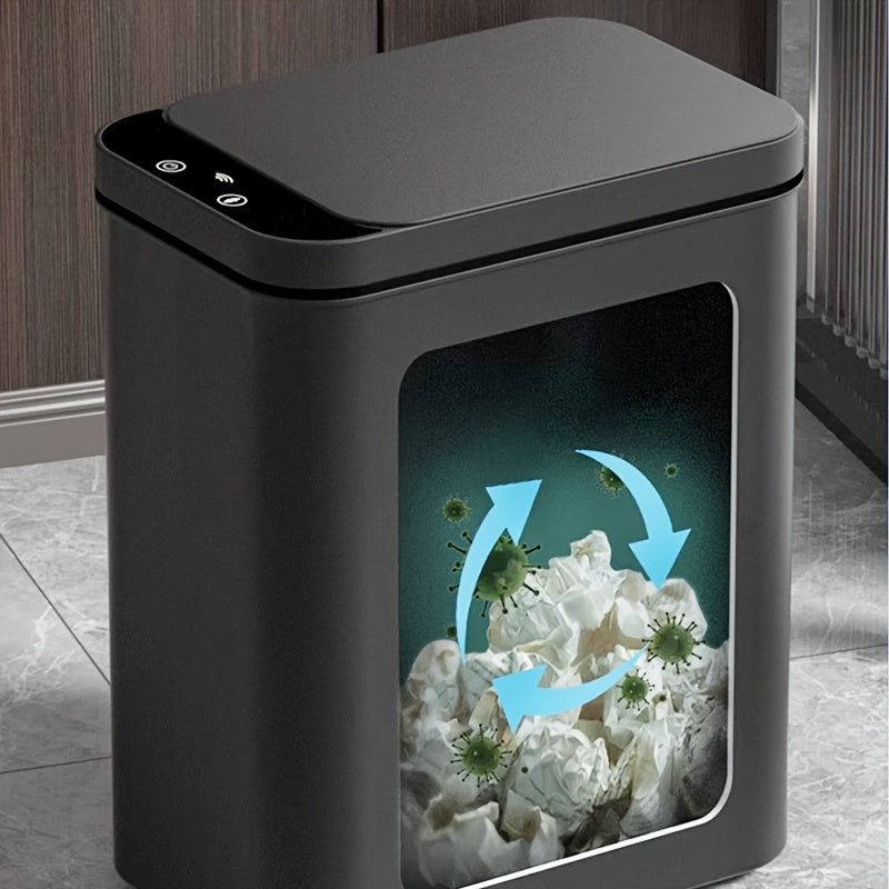 Lisslune | Set of 2 Smart Sensor Trash Cans – Touchless and Compact (Black)