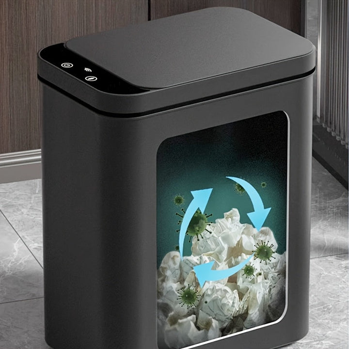 Lisslune | Set of 2 Smart Sensor Trash Cans – Touchless and Compact (Black)