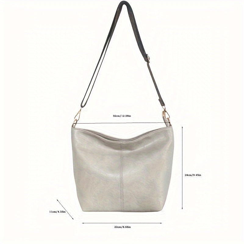 Lisslune | CityPure PU Messengerbag – White Urban Shoulder Bag with Zipper