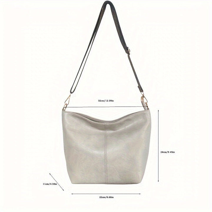 Lisslune | CityPure PU Messengerbag – White Urban Shoulder Bag with Zipper