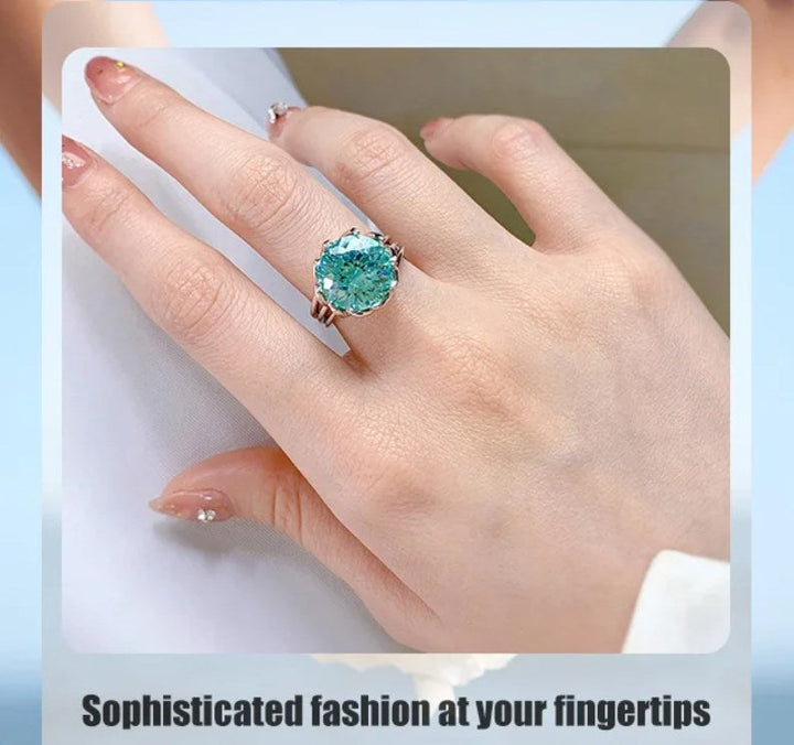 Skorter | 6 Carat Paraiba Blue-green Lotus Diamond Ring