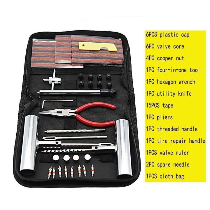 Lisslune | 46-piece Quick-Fix car and bicycle tire repair kit