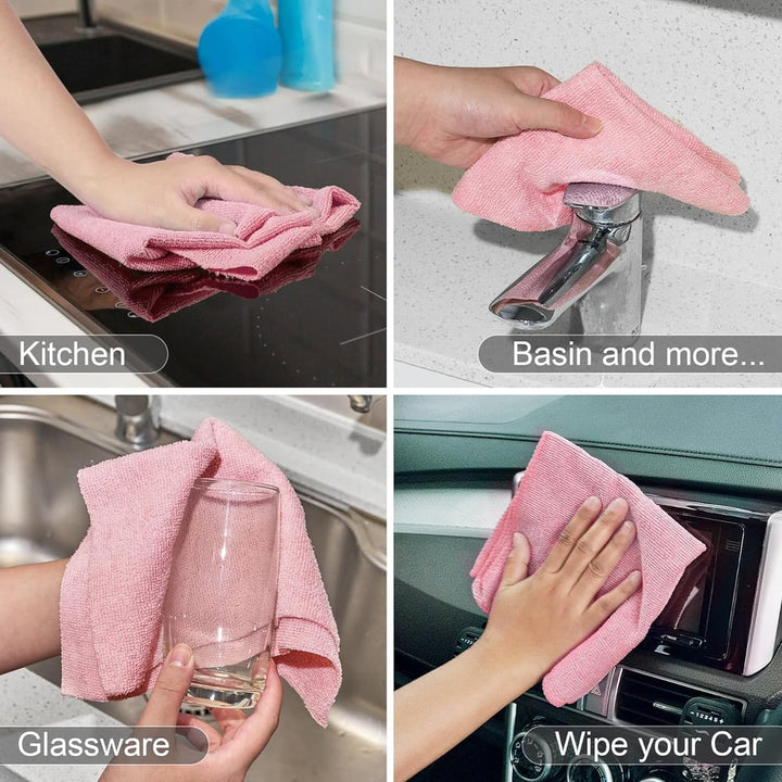 Lisslune | 20 Pieces Reusable Microfiber Cloths on Roll – Lint-Free, Streak-Free & Eco-Friendly
