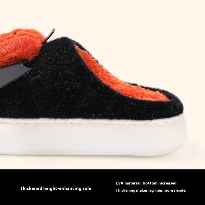 Lisslune | Spicy Feathered Pumpkin Slippers for Cozy Nights