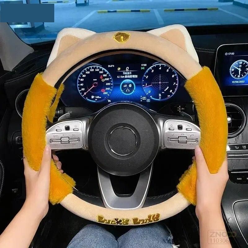 Lisslune | Colorful Plush Winter Steering Wheel Cover
