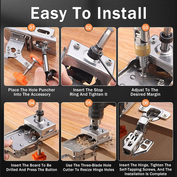 Lisslune | Woodworking 35mm Hinge Boring Jig Hole Opener Kit