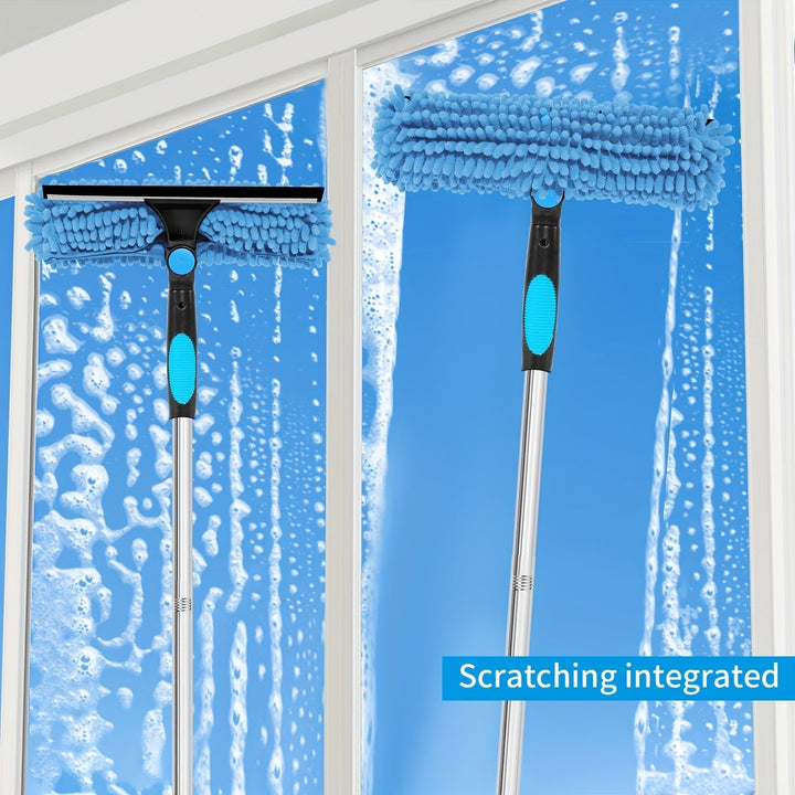 Lisslune | Crystal Clear Window Cleaner – Professional 2-in-1 Telescopic Window and Glass Cleaning System