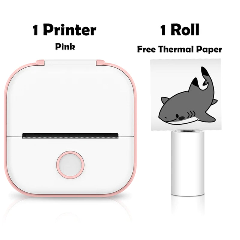 Lisslune | T02 Portable Mini Wireless Thermal Pocket Printer Self-Adhesive Stickers Used for DIY, Journal Stickers Portable Printer