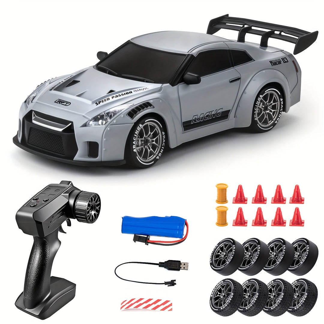 Lisslune | 1:24 RC Drift Car | 4WD, LED Wheels & USB Rechargeable for Indoor and Outdoor Racing Fun