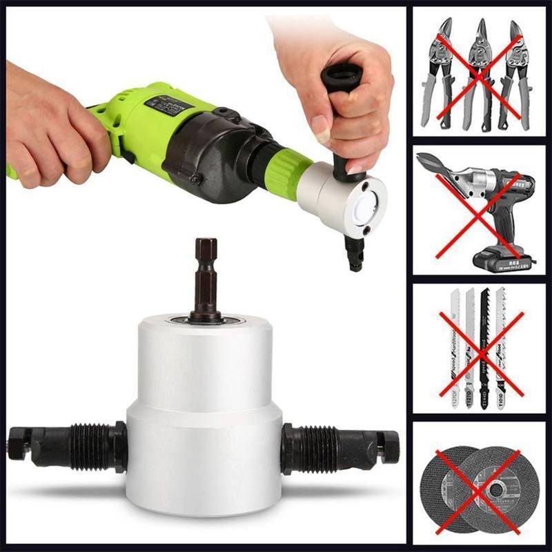 Lisslune |  Cutter Drill Attachment Double Head Metal Sheet
