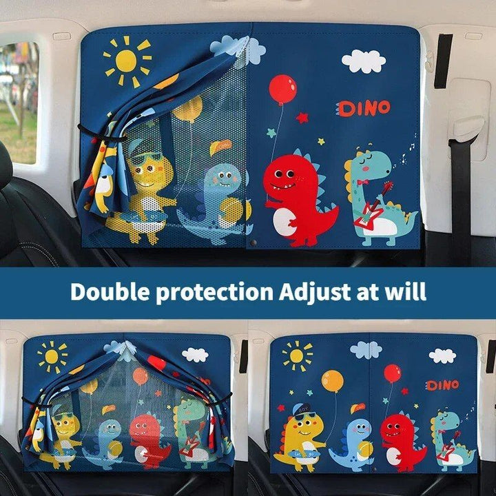 Lisslune | Universal Magnetic Car Side Screen Sunshade - Cartoon Curtain for Kids' Sun Protection and Thermal Insulation