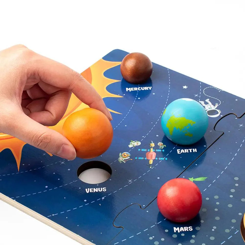 Lisslune | Galactic Discovery Wooden Puzzle Set: Solar System Adventure Set for Kids