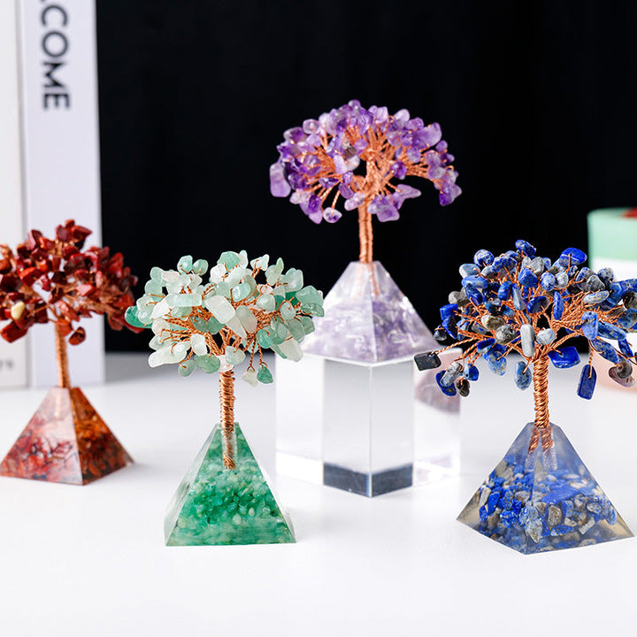 Lisslune | Natural Stone Gravel Pyramid Base Feng Shui Tree