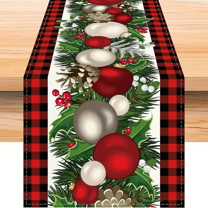 Lisslune | Linen Christmas Table Runner Snowman Christmas Tree Home Dining Table Cloth Tablecloth 2023 Christmas Noel Christmas Decorations 2024
