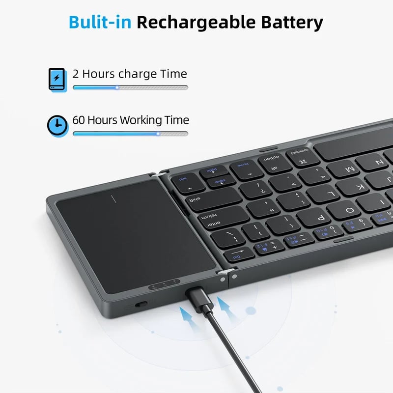 Lisslune | Foldable Bluetooth Keyboard with Touchpad