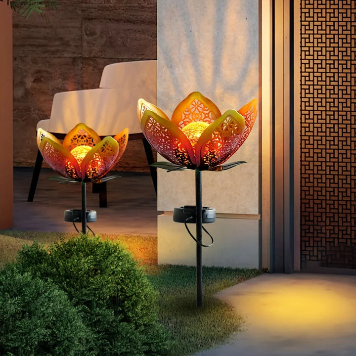 Lisslune | Solar Garden Light Lotus Flower – Decorative LED Outdoor Lighting for Garden and Yard