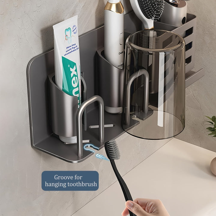Lisslune | BristleHub Wall-Mounted Electric Toothbrush Holder – Aluminium Bathroom Organiser with Drainage Holes