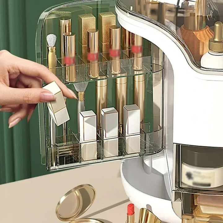 Lisslune | Luxury Transparent Makeup Organizer with Sliding Doors and Drawers