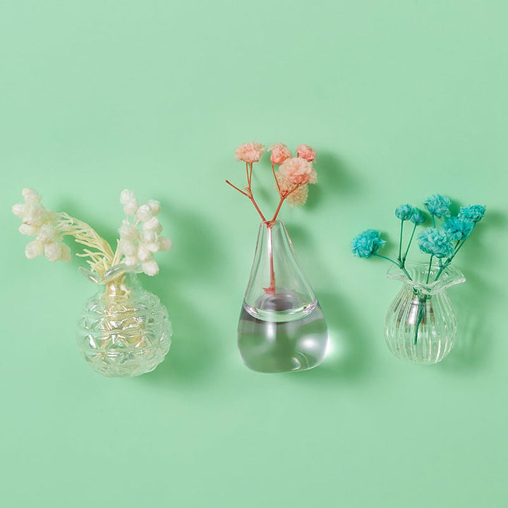 Lisslune | 3-piece set mini plant vases magnets for decorative and fresh accents