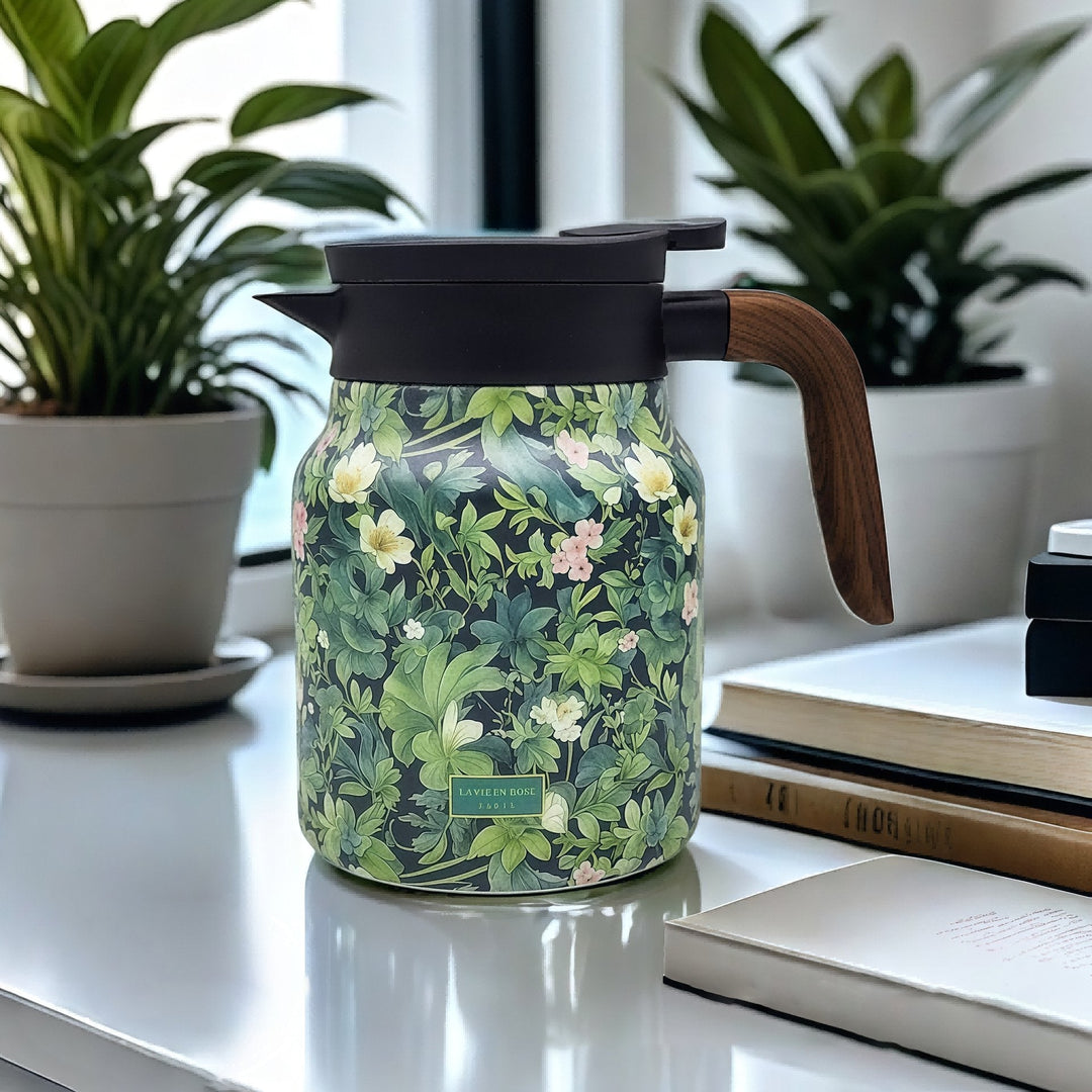 Lisslune | Vintage Floral Pattern Tea Thermos – Built-In Infuser