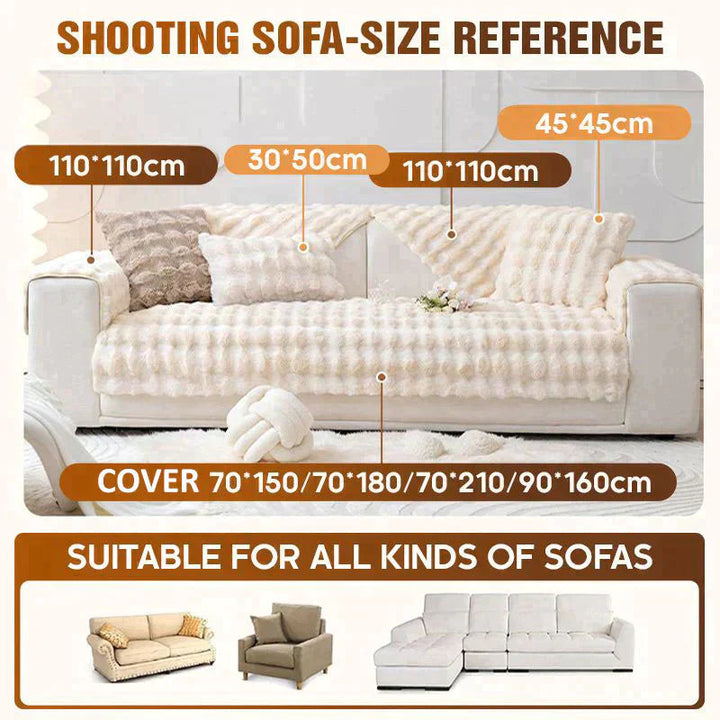 Lisslune | thick rabbit plush sofa cover