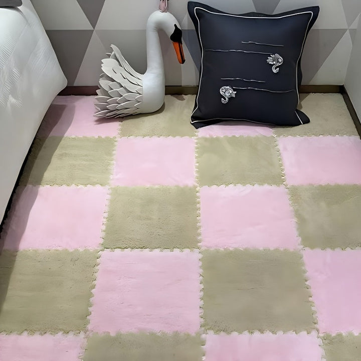 Rynx | 40-piece Thickened Modern Plush Carpet] 40-piece Modern Plush Patchwork Thickened Carpet for Bedroom, Living Room, Wardrobe, Renovation of Rental Apartments, Suitable for All Seasons