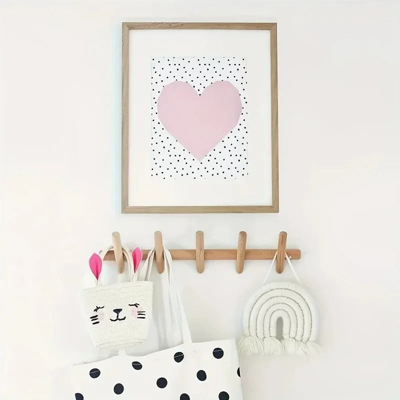 Lisslune | Maeve Oak Wall Rack Wooden Coat Hook Organizer
