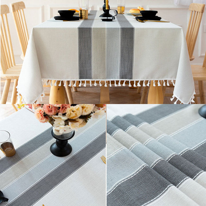 Lisslune | Waterproof Oil-resistant Rectangular Tablecloth Cotton Linen Wrinkle-resistant Tablecloth for Kitchen Dining Room Buffet Party