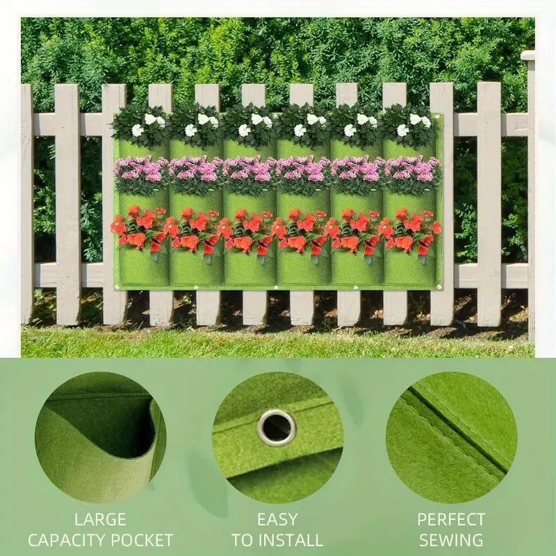 Lisslune | Felt Plant Bag for Vertical Wall Mounting – Three-dimensional, Non-woven Plant Bag