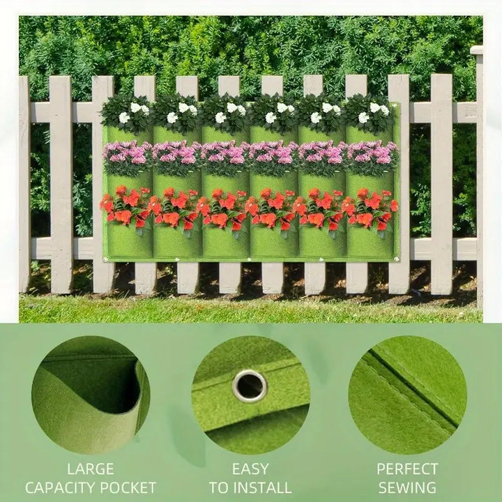 Lisslune | Felt Plant Bag for Vertical Wall Mounting – Three-dimensional, Non-woven Plant Bag