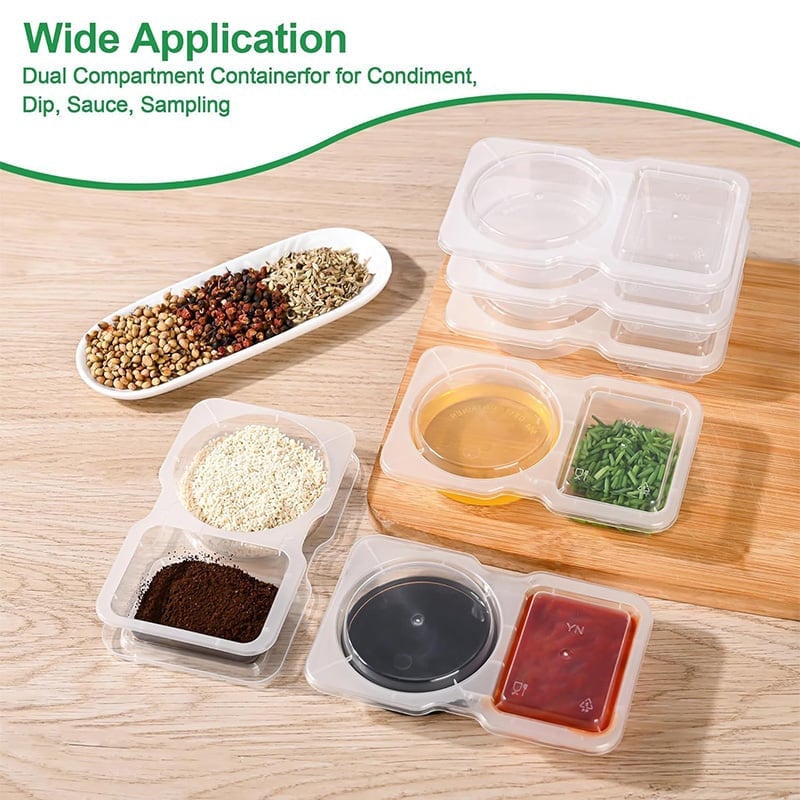 Lisslune | Double Compartment Snack Containers with Lids