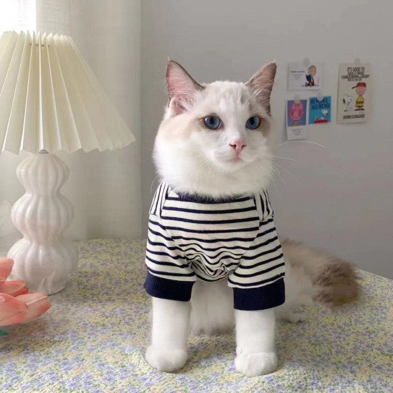 Lisslune | Cozy Cat & Puppy Striped Winter Vest